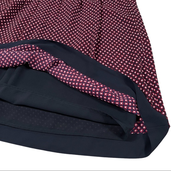 Coldwater creek size 4 navy blue, white, red diamond pattern midi skirt like new - Picture 4 of 15